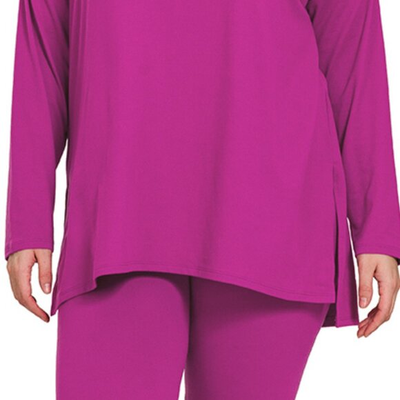 V‑Neck Long‑Sleeve Loungewear Leggings Set – Buttery Soft Brushed DTY Microfiber - Picture 2 of 5